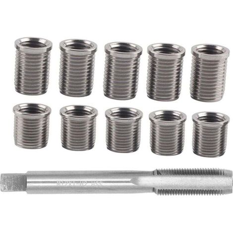 Outil de réparation de filetage de bougie d'allumage Boulon M10x1.0 + M12x1.0 Kit de matériel d'accessoires automatiques pour robinet (1/4)