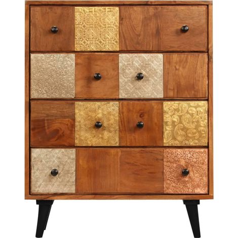 Commode à tiroirs 60x30x75 cm Bois d'acacia massif CFW782243 (1/5)