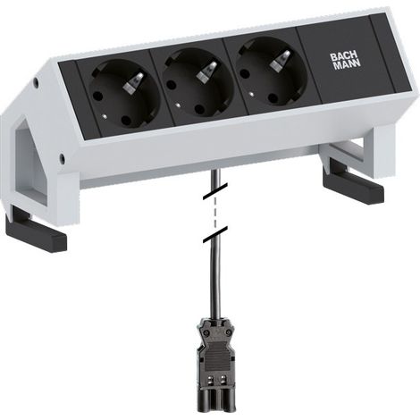 BACHMANN Bachmann Steckdosenleiste Desk2 3xSchuKo-Dosen Zuleitung (902.500) (1/4)