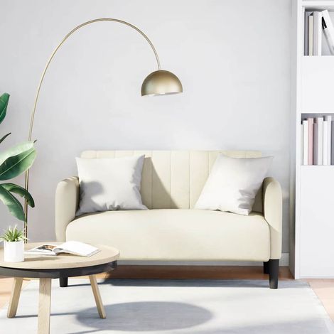Zweisitzer-Sofa Creme 109 cm Samt vidaXL