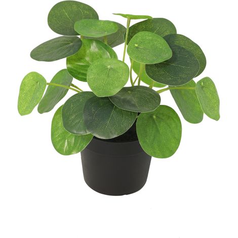 Plante Artificielle Pilea Peperomioides en Pot Vert 17,5 cm - PANGIVO