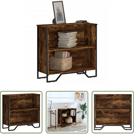 Rangement livres - Bibliothèque chêne fumé 80x31x74,5 cm bois d'ingénierie (1/5)
