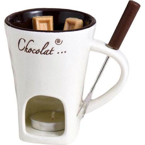 Fondue-Set, Schokoladen-, Käse-, Milch- und Sahnefondue-Set, Weiß