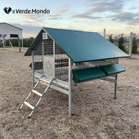 Pollaio in Ferro Bantam  Con Apri Porta Anti Predatore Senza Vassoio Raccolta Feci