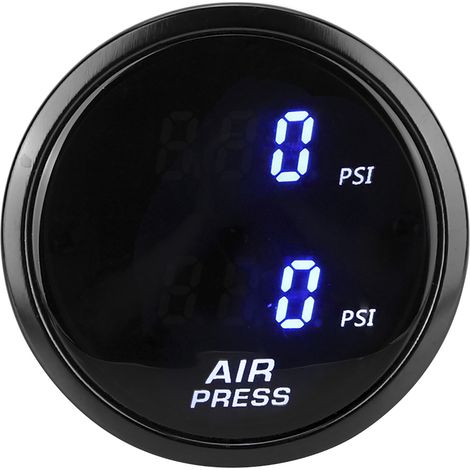 Kit de manomètre de pression d'air PSI pour voiture de 2 pouces avec affichage numérique LED bleu et capteur (1/5)