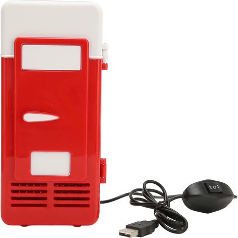 Ortviai Mini Réfrigérateur USB pour Voiture – Refroidissement par Semi-conducteur, Silencieux, Énergie Économe, Rouge