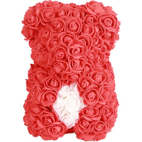 Bouquet d'ours en roses éternelles PE mousse, boîte cadeau simulation fleurs (1/5)
