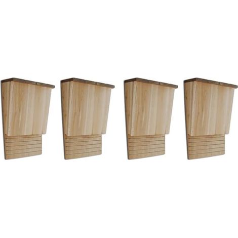 vidaXL Nichoir à chauves-souris 4 pièces 22x12x34 cm Bois Marron (1/5)