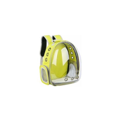 Sac à dos transparent portable pour animal, capsule bulle respirante, jaune –