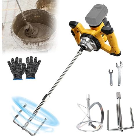 Cordless Concrete Mixer for 18V 20V Brushless Electric Mixer, 6 Speed Plaster Mixer, Portable Mortar Mixer for Mixing Mortar Paint (1/5)