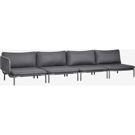 SKLUM Modulares 4-teiliges Eck-Gartensofa aus Stahl Roubly Grau Graphit                                   (1/5)
