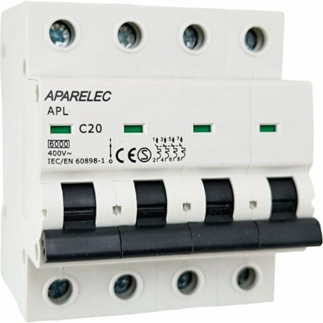 Interruptor Magnetotérmico 4P 6kA Aparelec clase AC Intensidad 40A (1/4)