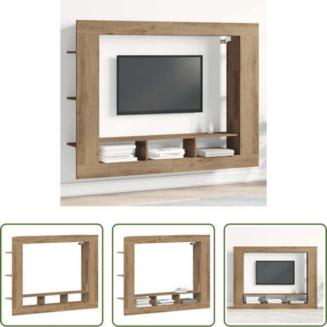Wandmontage - TV-Schränk Artisan-Eiche 152 x 22 x 113 cm Holzwerkstoff (1/5)