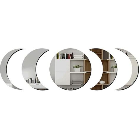Ensemble d'autocollants muraux Miroir de Lune bohème pour décoration Murale, Salon, Chambre à Coucher (1/5)