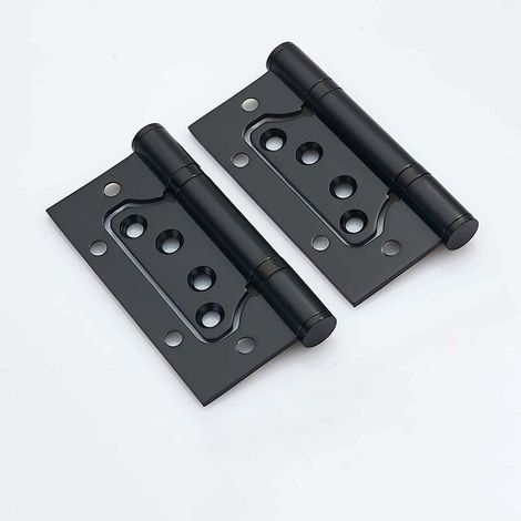 Charnières en Acier Inoxydable, 4 Pouces Rectangulaire Feuille 100mm Charnières de Porte, Noir,4pcs (1/5)