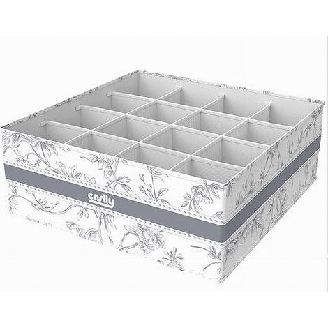 TRADE SHOP - Organizer Per Armadio 16 Scomparti Scatola Salvaspazio 32x32x12cm Fantasia 87332 - (1/5)