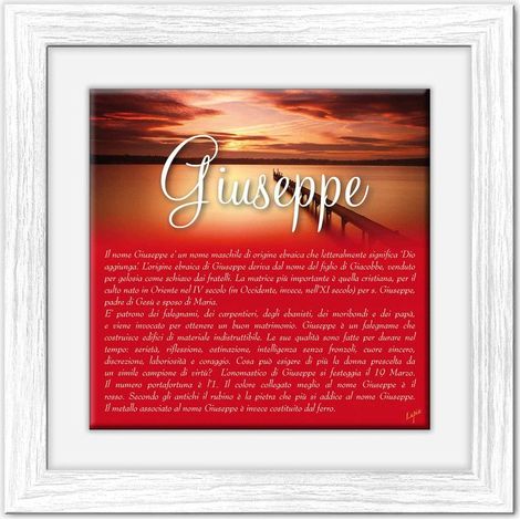 Lupia - Quadro mattonella Ceramica Modern White 29x29 cm con significato del nome Giuseppe (1/4)