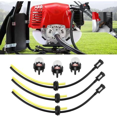 3 PCS Tuyau Essence Debroussailleuse Filtre à Essence Debroussailleuse Tuyau Carburateur Debroussailleuse Durite Essence Debroussailleuse avec 3 PCS Ampoules d’Apprêt pour Tondeuse à Gazon (1/5)