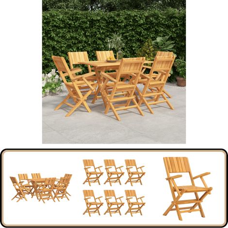 7-tlg. Garten-Essgruppe Massivholz Teak - Holztisch - Gartentisch - Essgruppe - Gartenmöbelset - Teakholzmöbel