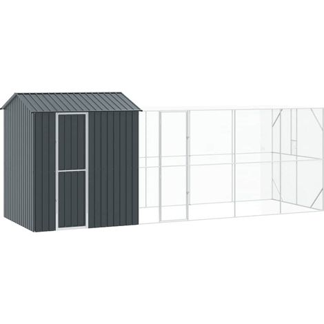 Cage pour oiseaux Anthracite 621 x 208 x 247 cm Acier galvanisé (1/5)