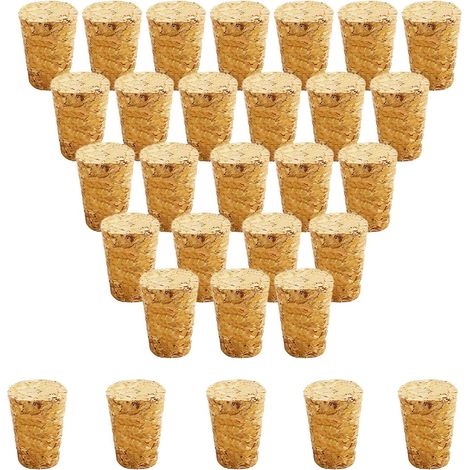 Lot de 30 bouchons liège - 22x17x30 mm - bois, réutilisables (1/5)