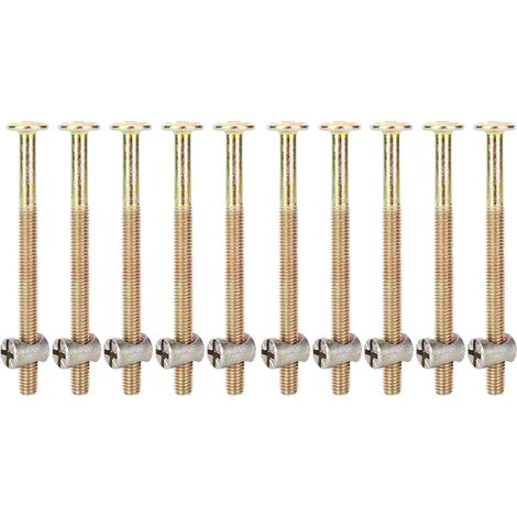 Vis à tête plate mince à six pans creux pour meubles avec écrous (80 mm) (1/5)