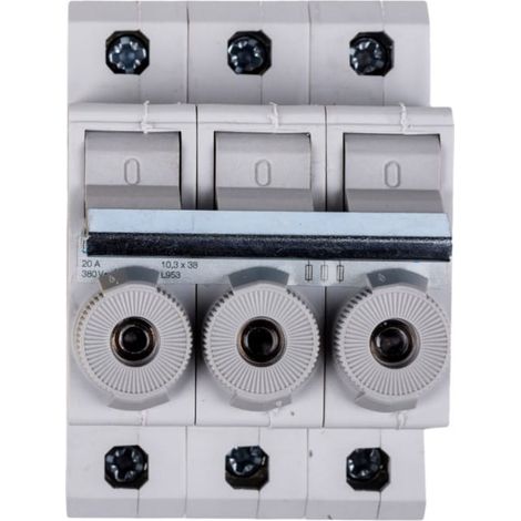 Interruptor fusible cilíndrico 3P 10x38mm 20A L95300