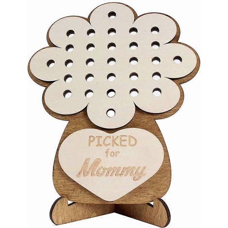 Porte-fleurs cueilli à la main pour la fête des mèresbouquet de porte-fleurs à faire soi-mêmecadeau de la petite-fille pour grand-mèrecouleur bois (1/5)