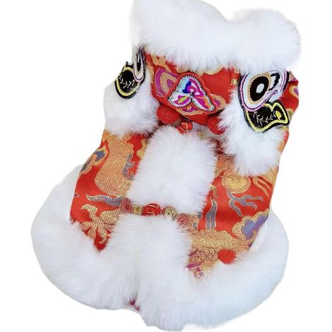 Lion Dance Dog Costume Kitten Warm Clothing Kitten Dress Up