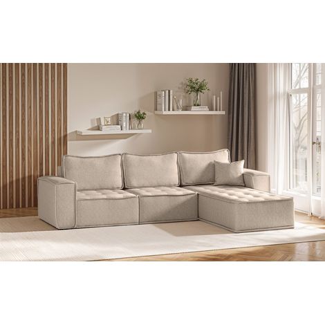 Ecksofa Modulsofa 3-teilig SANDE Stoff Alpine Toffee Ottomane Rechts (1/5)