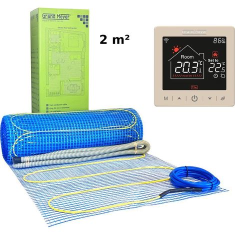 Kit de calefacción por suelo radiante 2 m² 170 W/m² + SN-15 termostato Wi-Fi programable