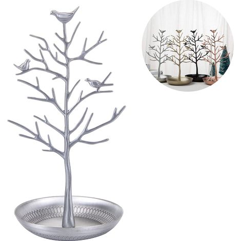 Support Bijoux Forme Arbre - 30 x 15 x 15,5 cm - Support Colliers Boucles D'oreilles Bracelets - Métal Alliage - 1 Pièce (1/5)