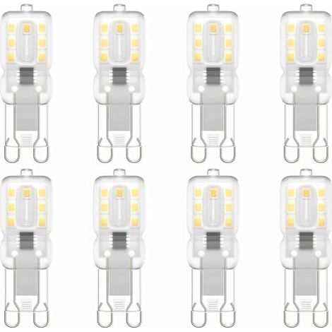 Ampoule LED G9, G9 LED 220V Blanc Naturel 3000K 3W Equivalent à Halogène 30W Halogène Lumière 8-Pack (1/4)