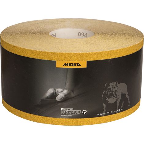 Mirka Gold Carta abrasiva universale Rotolo di carta abrasiva 115 mm x 50 m/grana P220 / Per la levigatura di intonaco, stucco, truciolato, legno, vernice (1/3)