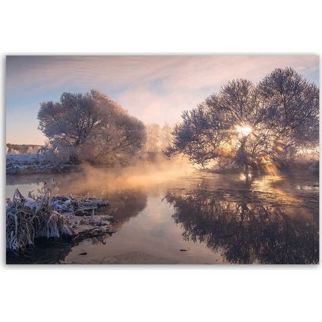 Tableau paysage givré au lever du jour (1/5)