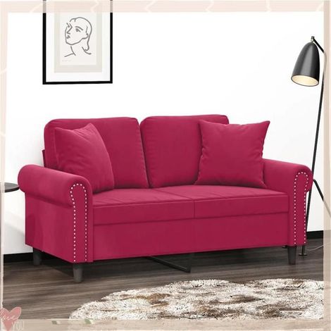 Coussins décoratifs - VINGVO - 349489 - Velours - 40x40 cm - Rouge bordeaux (1/5)