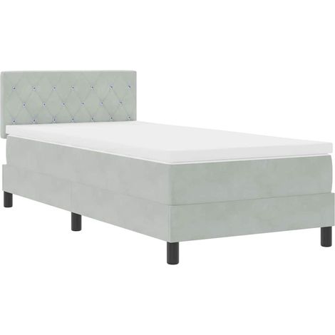 Maison Exclusive - Cama Box Spring LED con LED Gris Claro 90 x 20