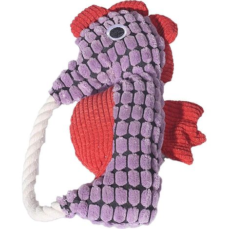 Seahorse design Pet jouet – Built-in Rattle et Rope Loop – pour chien Boredom Buster et nettoyage des dents Tug-of-War – Violet (1/5)
