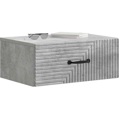 Maison Exclusive - Mobiletto da notte a muro Grigio Cemento 49 x 34,5 x 20 cm