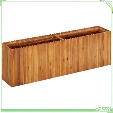 Lit surélevé de jardin - FAFEICY - 45925 - Bois d'acacia massif - 150x30x50 cm - Fond à lattes (1/5)