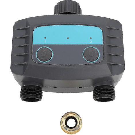 Minuteur d'arrosage automatique Bluetooth G3/4 vers G1/2 femelle, 2 sorties, compatible avec les tuyaux d'arrosage et les robinets, avec application pour jardin et pelouse. (1/5)