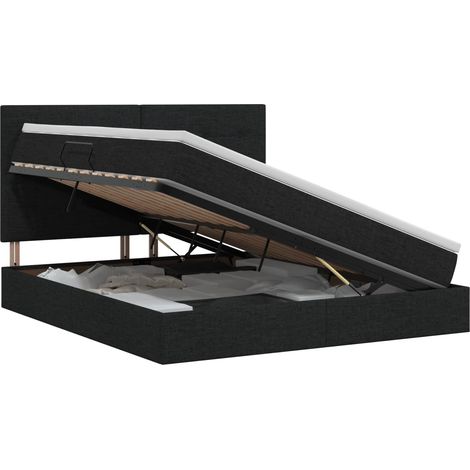 Maison Exclusive - Letto con contenitore e materasso Nero 140 x 190 cm Tessuto (1/5)