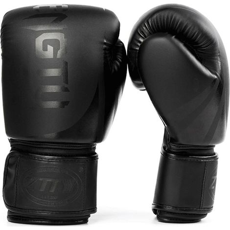 Gants de boxe pour hommes et femmes, entraînement, kickboxing, sparring, sac lourd, 10 oz, noir