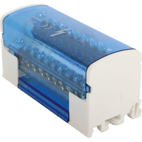 Boîte de Raccordement Électrique 2 Niveaux Monophasé Transparente Antipoussière pour Rail DIN 211 (1/5)