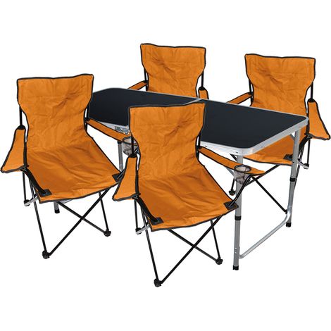 5-teiliges Campingmöbel Set schwarz - Orange-MMC330872B+4xMPO2468 (1/4)
