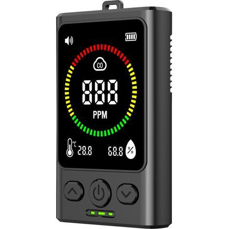 Détecteur de CO2 Moniteur de Qualité de L'air Testeur ABS avec Affichage en Temps Réel pour la Mesure de l'humidité de la Température CO2 (1/4)