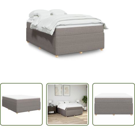 vidaXL Taschenfederkern - Boxspringbett mit Matratze Taupe 140x200 cm Stoff (1/5)
