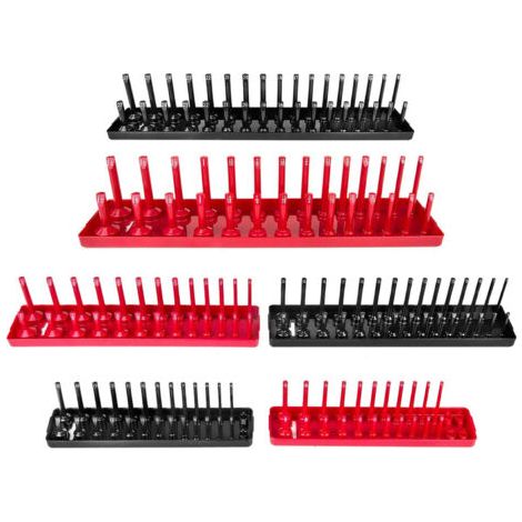 Plateau de rangement pour douilles (6 pièces) compatible avec les douilles profondes et à œillet de 1/4 po, 3/8 po et 1/2 po. Convient aux coffrets à outils. (1/5)