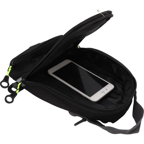 Sacoche universelle pour réservoir de moto, magnétique et étanche, pouvant contenir de l'essence, de l'huile moteur, du carburant, etc., et compatible avec la navigation par téléphone portable. (1/5)