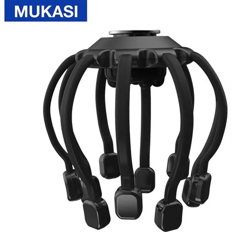 Masseur de tête électrique en forme de pieuvre avec Bluetooth et musique vibrante pour un massage relaxant et un soulagement du stress, améliorant le sommeil00436-AquaForge